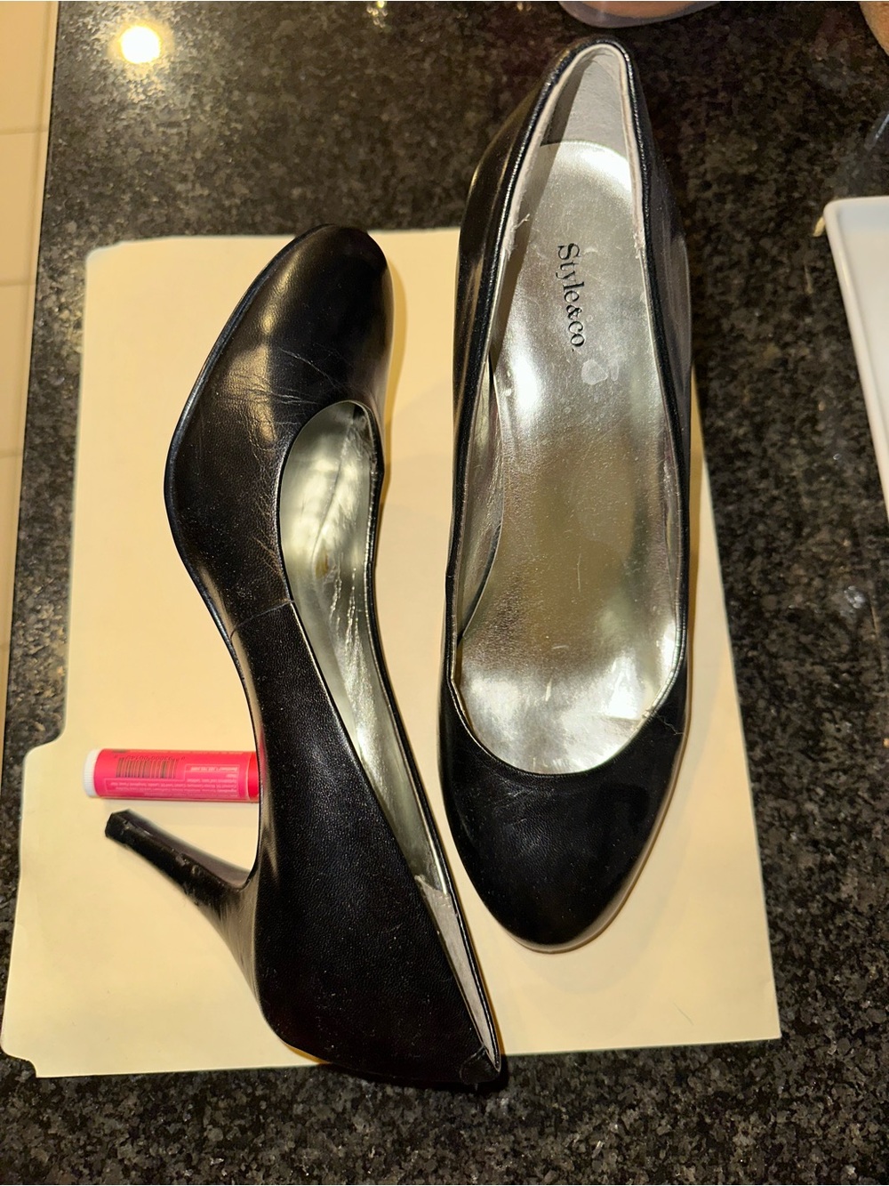 Style & Co. Black Patent High Heel Pumps